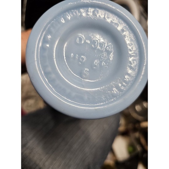 Vintage 1961 Jim Beam Blue Milk Glass Greek Chariots Bottle Empty Decanter - Picture 10 of 13